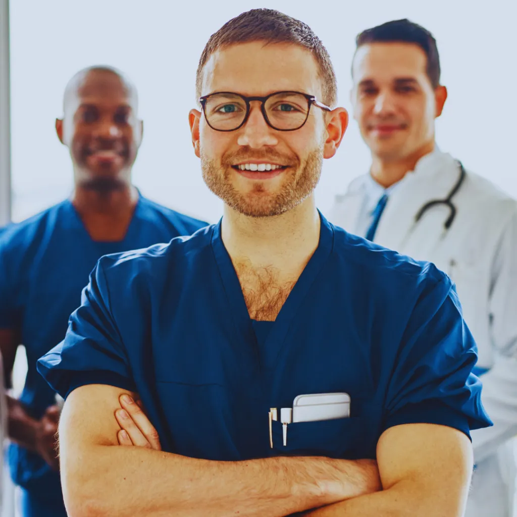 Image shows a group of medical workers